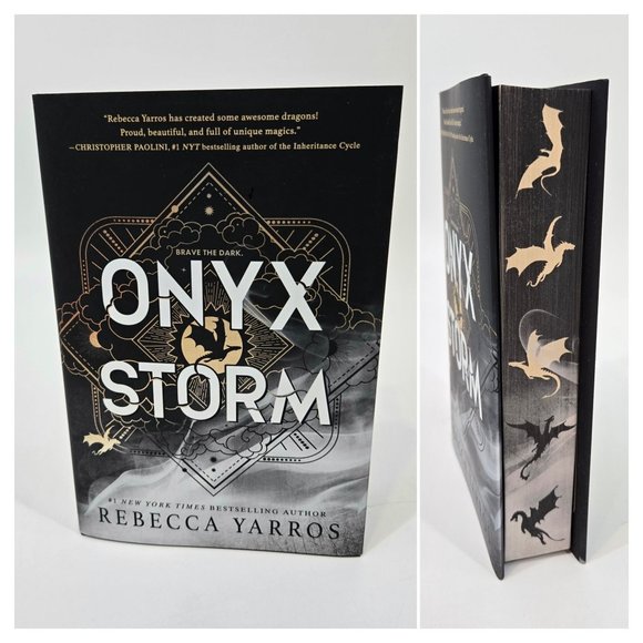 Onyx Storm Book Deluxe Edition Sprayed Edges w/ Dragons by Rebecca Yarros - Picture 1 of 12